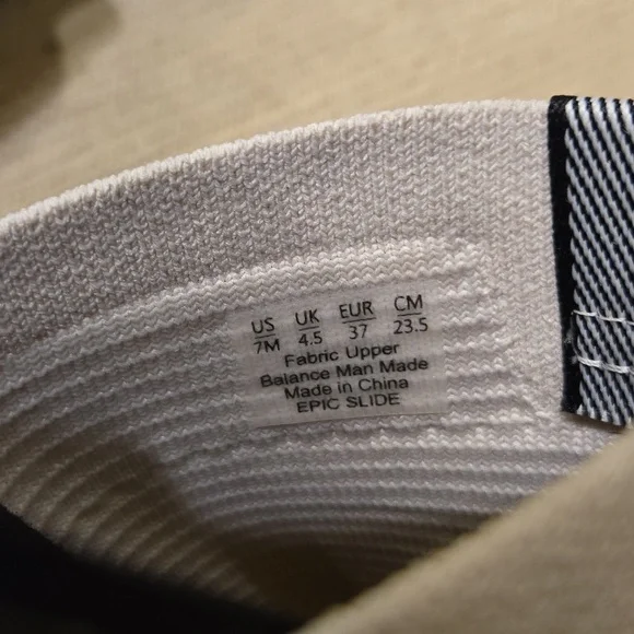 Ryka Epic Slide Sandals New Floor Model White & Black Size 7M - Picture 7 of 10